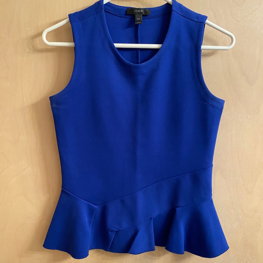DONATING SOON Royal Blue J. Crew Peplum Blouse